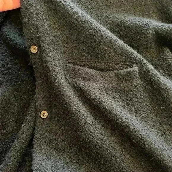 3 Dots Womens Long Black Cardigan buttons acrylic poly mohair wool blend  M - Picture 14 of 14
